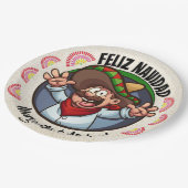 Feliz Navidad Pappteller (Schrägansicht)