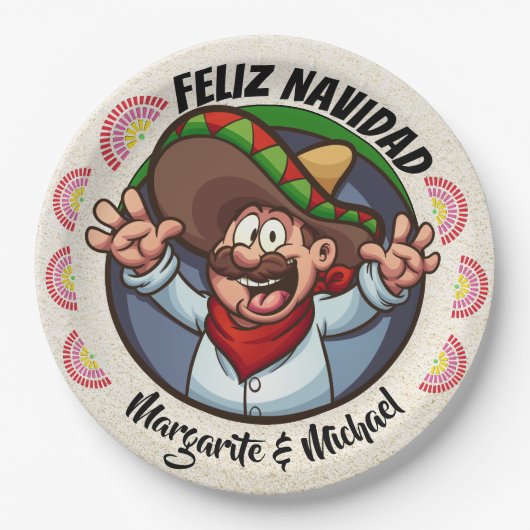 Feliz Navidad Pappteller (Vorderseite)