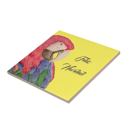 Feliz Navidad Parrot Christmas Macaw Fliese (Seite)