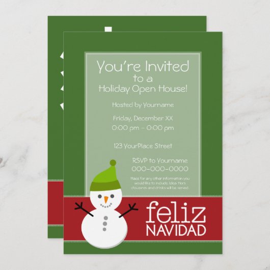 Feliz Navidad - Party Einladung (Vorne/Hinten)