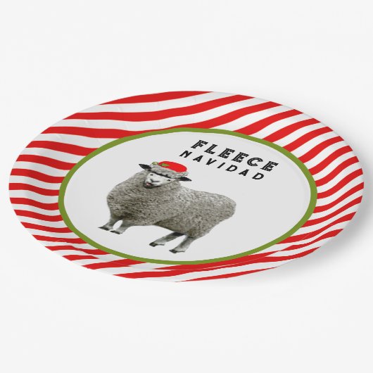 Feliz Navidad Party Pappteller (Schrägansicht)