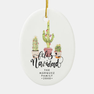 Feliz Navidad Personalisierte Weihnachtsfeier Keramik Ornament
