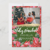 Feliz Navidad Poinsettia Foto Weihnachten (Vorderseite)