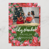 Feliz Navidad Poinsettia Foto Weihnachten (Vorne/Hinten)