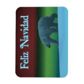 Feliz Navidad - Polarlichter-Polarbär Magnet (Vertikal)