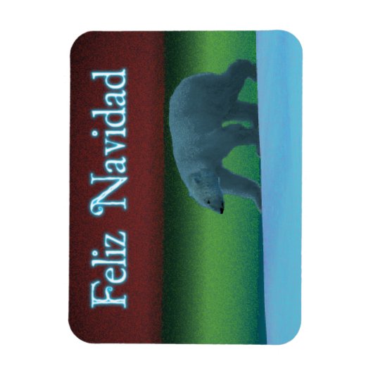Feliz Navidad - Polarlichter-Polarbär Magnet (Vertikal)