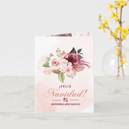 ¡FELIZ Navidad! | ¡PRÓSPERO AÑO NUEVO! | Begrüßung Karte (Gelbe Blume)