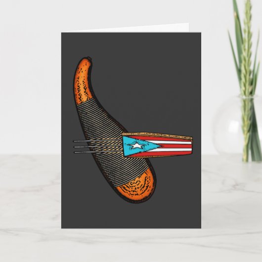 Feliz Navidad Puerto Rico Flag Guiro Boricua Dankeskarte (Vorderseite)
