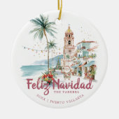 Feliz Navidad Puerto Vallarta Christmas Photo Keramik Ornament (Vorne)