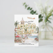 Feliz Navidad | Puerto Vallarta Tropical Christmas Postkarte (Stehend Vorderseite)