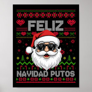 Feliz-navidad Putos Chingon Ugly Weihnachten Poster