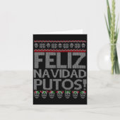 Feliz Navidad Putos Chingon Ugly Xmas Sweater Chri Karte (Vorderseite)