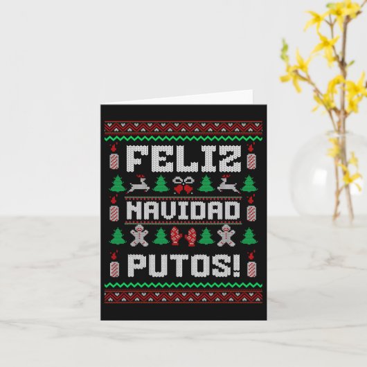 Feliz Navidad Putos Funny Mexican Christmas Sweet Karte (Gelbe Blume)