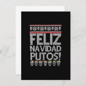 Feliz Navidad Putos Funny Mexican Ugly Xmas Party Einladung (Vorne/Hinten)