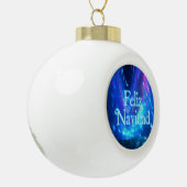 Feliz Navidad - Qaanaq - Nordlichter Keramik Kugel-Ornament (Links)