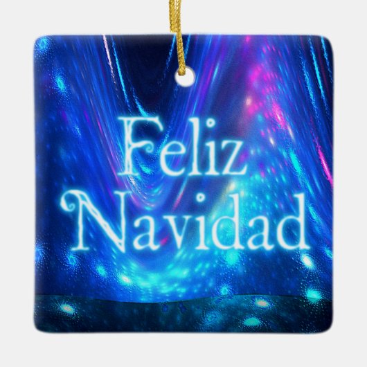 Feliz Navidad - Qaanaq - Nordlichter Keramikornament (Vorderseite)