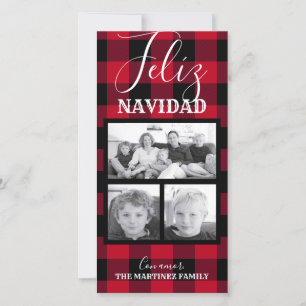 Feliz Navidad Red Buffalo Karo Foto Feiertagskarte