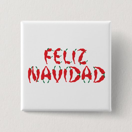 Feliz Navidad Red Chile Pepper Button (Vorderseite)