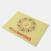 Feliz Navidad Red Chile Pepper Fußmatte (Schrägansicht)
