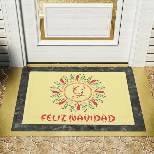 Feliz Navidad Red Chile Pepper Fußmatte