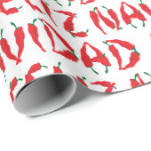 Feliz Navidad Red Chile Pepper Geschenkpapier (Rolleneckpunkt)