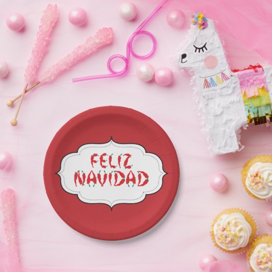 Feliz Navidad Red Chile Pepper Pappteller (Party)