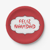 Feliz Navidad Red Chile Pepper Pappteller (Vorderseite)