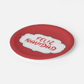 Feliz Navidad Red Chile Pepper Pappteller (Schrägansicht)