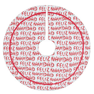 Feliz Navidad Red Chile Pepper Polyester Weihnachtsbaumdecke