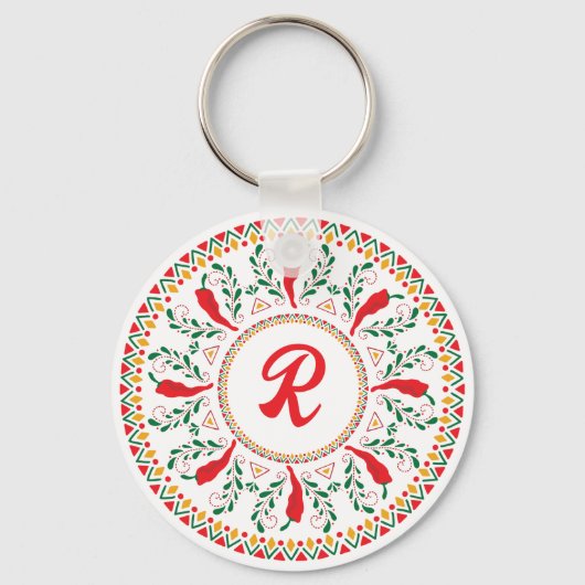 Feliz Navidad Red Chile Pepper Schlüsselanhänger (Vorderseite)