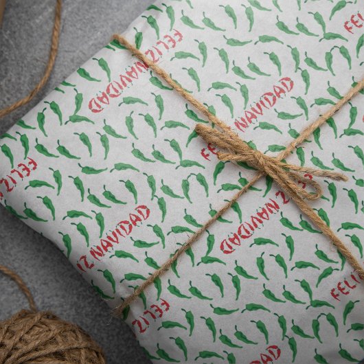 Feliz Navidad Red Chile Pepper Seidenpapier