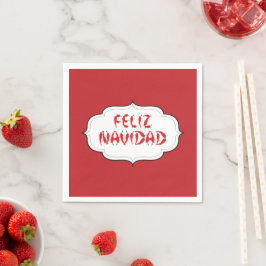 Feliz Navidad Red Chile Pepper Serviette