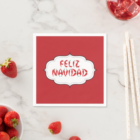 Feliz Navidad Red Chile Pepper Serviette (Beispiel)