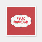 Feliz Navidad Red Chile Pepper Serviette (Vorderseite)