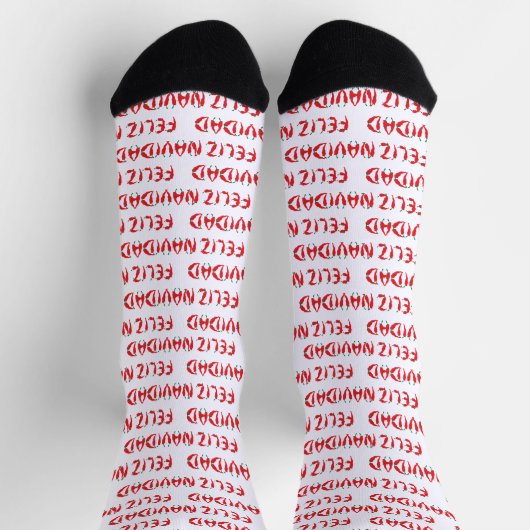 Feliz Navidad Red Chile Pepper Socken (Oben)