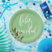 Feliz Navidad Red und Green Simple Christmas Pappteller (Party)