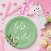 Feliz Navidad Red und Green Simple Christmas Pappteller (Party)