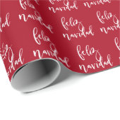 Feliz Navidad Red und White Christmas Geschenkpapier (Rolleneckpunkt)