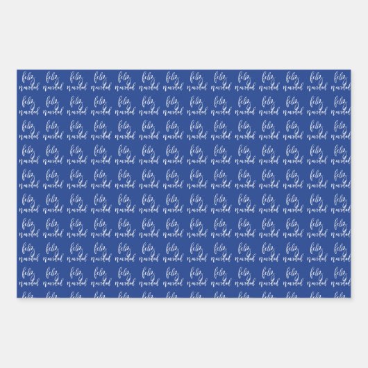 Feliz Navidad Red und White Christmas Geschenkpapier Set (Vorderseite 3)