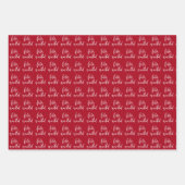 Feliz Navidad Red und White Christmas Geschenkpapier Set (Vorderseite)