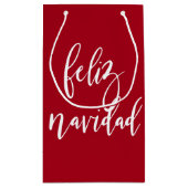 Feliz Navidad Red und White Christmas Kleine Geschenktüte (Rückseite)