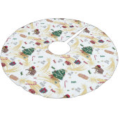 Feliz navidad, regalos y dulces para todos. polyester weihnachtsbaumdecke (Schrägansicht)