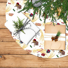 Feliz navidad, regalos y dulces para todos. polyester weihnachtsbaumdecke