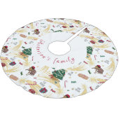 Feliz navidad, regalos y dulces para todos. polyester weihnachtsbaumdecke (Schrägansicht)