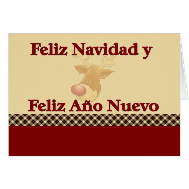 Feliz Navidad Reindeer (Vorderseite (Horizontal))