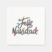 Feliz Navidad Retro Weihnachtsfeiertag Serviette (Vorderseite)