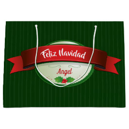 Feliz Navidad Ribbon Große Geschenktüte