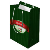 Feliz Navidad Ribbon Mittlere Geschenktüte (Vorderseite Schrägansicht)
