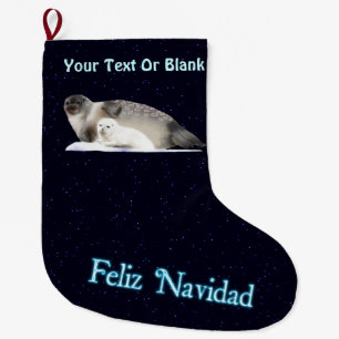 Feliz Navidad - Ringed Siegel Großer Weihnachtsstrumpf