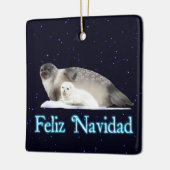 Feliz Navidad - Ringed Siegel Keramikornament (Links)